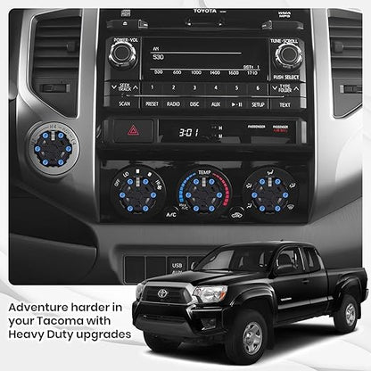 4 Pack - 2nd Gen Tacoma Accessories AC Knob Upgrade - 2005,2006,2007,2008,2009,2010,2011,2012,2013,2014,2015 Tacoma Climate Control Dial Mods Set - for Toyota Interior Replacement Kit