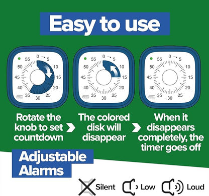 Visual Timer for Kids – Tick Tock Truck Clock - Silent Time Management – 60 Minute Countdown – Focus and Productivity Tool – for Classroom, Toddlers, Study, Toothbrush – Fun Design – Adjustable Alarms