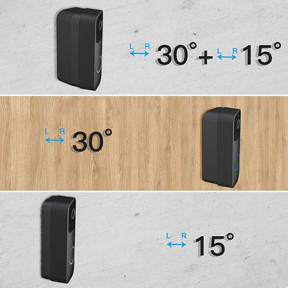 Adjustable Doorbell Angle Mount for Blink Video Doorbell 1st Gen and for REOLINK Video Doorbell WiFi Camera (30°+15°L/R+5°Up/Down Corner Wedge)