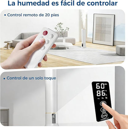 Humidifier Large Room,2.4Gal Cool Mist Humidifiers for Bedroom 9L High Capacity 24dB Quiet Air Humificador fit Removable Water Tank 360° Adjustable, Top Fill & Easy Clean with Remote Control