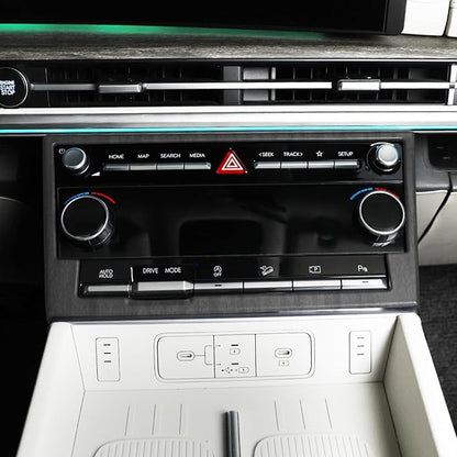 YOUTOOCAR Climate Control Panel Trim Frame Cover Compatible with Hyundai Santa Fe 2024–2025 Accessories (Wood Grain)