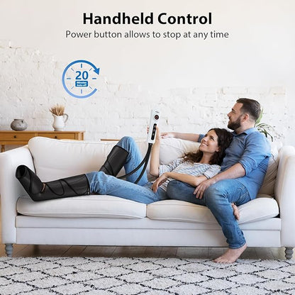 CINCOM Leg Massager for Circulation and Pain Relief, Air Compression Calf Foot Massagers Helpful for Relaxation, Gifts for Mom and Dad (with 2 Extensions)