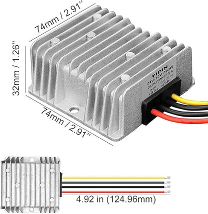 DC/DC Converter Regulator 24V Step Down to 12V 20A 240W Low Voltage Reducer Buck Transformer Waterproof Golf cart Club car