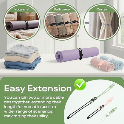 36Pcs Silicone Cable Ties, 6 Colors Data Cable Organizer Ties, 3 Sizes Cord Ties for Charging Cables, Wire Organizers, Electrical Cords, Computer Wires, Cord Organizers