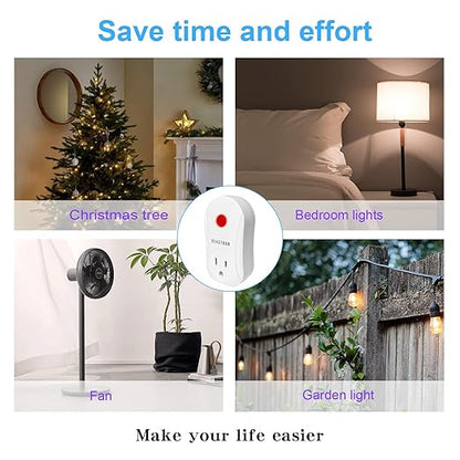Beastron Upgraded Remote Controlled Outlet (1 Pack with 1 Remote),Expandable Remote Light Switch Kit, Wireless On Off Power Switch, 100ft RF Range, Compact Design, White