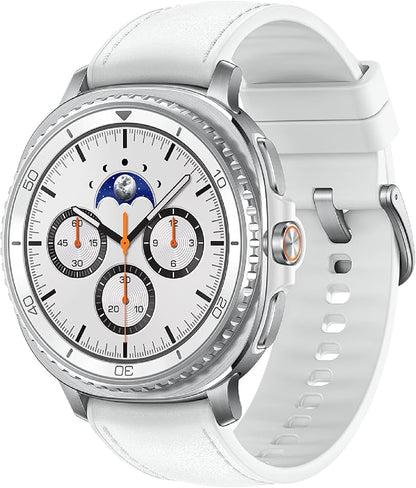 Samsung Galaxy Watch 8 Classic (2025) 46mm Bluetooth Smartwatch, Cushion Design, Rotating Bezel, Quick Button, Sleep Coaching, Running Coach, Energy Score, White [US Version, 2 Yr Warranty]