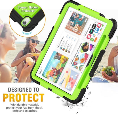 HXCASEAC Case for iPad Air 11 inch (2025 M3 / 2024 M2), Shockproof Design with Pencil Holder/Screen Protector/Rotating Hand Strap, Protective Cover for iPad Air 7th/6th Generation - Green