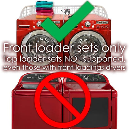 Haus Maus The Original Laundry Guard - Stop Laundry From Falling Behind Washer/Dryer - Invented by a US Mom - Made in NorthAmerica - Magnetic - Fits Most Front Loading Machines - Top of Fridge - White