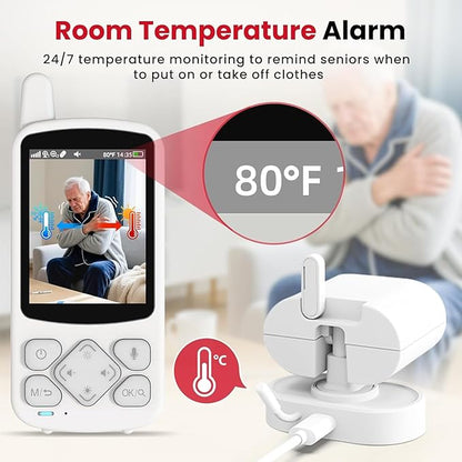 CallToU Elderly Monitor with Camera and Audio, 2-Way Talk Baby Monitors for Elderly No Wi-Fi Video Monitor for Elderly,Call Button for Elderly Home/Nursing Home Use | for Seniors, Dementia Patients
