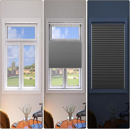 LEXEN Smart Top Down Bottom Up Honeycomb Shades WiFi Enabled Motorized Cellular Blinds Compatible with Alexa/Google Home Double Cellular Fabric Blackout Insulated Custom Sizes-White