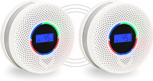 Kesymo 2Pack Upgraded Interlinked Smoke Carbon Monoxide Detector, Battery Powered&Wireless Interconnected Smoke and CO Alarm, Transmission Range of Over 820 ft (Includes Battery)