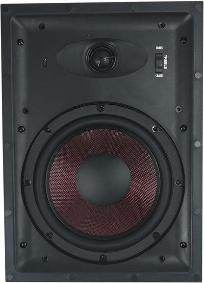 Rockville Pair WA858 320W in-Wall Speakers, 8" Kevlar Woofer, Silk Dome Tweeter, Magnetic Grilles, 2-Position Tweeter Control, 8-Ohm, for Home Theater & Whole-House Audio