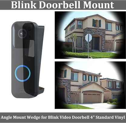 TEYOUYI Vinyl Siding Mount for Blink Doorbell, Angle Mount Wedge for Blink Video Doorbell (4" Standard Vinyl, Hardi Board, Aluminum, Cedar）Black