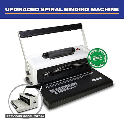 PPE S25A Coilbind Coil Punch & Binding Machine Free Crimper & 8mm Plastic COILS Box of 100pcs