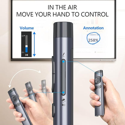 Norwii N97s TV Screen Presentation Clicker for powerpoint presentations, powerpoint clicker, Presentation Remote, Bluetooth Wireless Presenter, Digital Pointer for TV Screen Under Win/mac