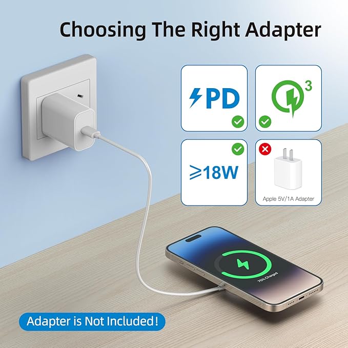 Magnetic Wireless Charger for iPhone 15W Wireless Charger Fast Mag Safe Wireless Charging Stand Pad Compatible for iPhone 16/16 Pro/Pro Max/15/14/13/12/Pro with Wall Charger for USB-A Converter, White