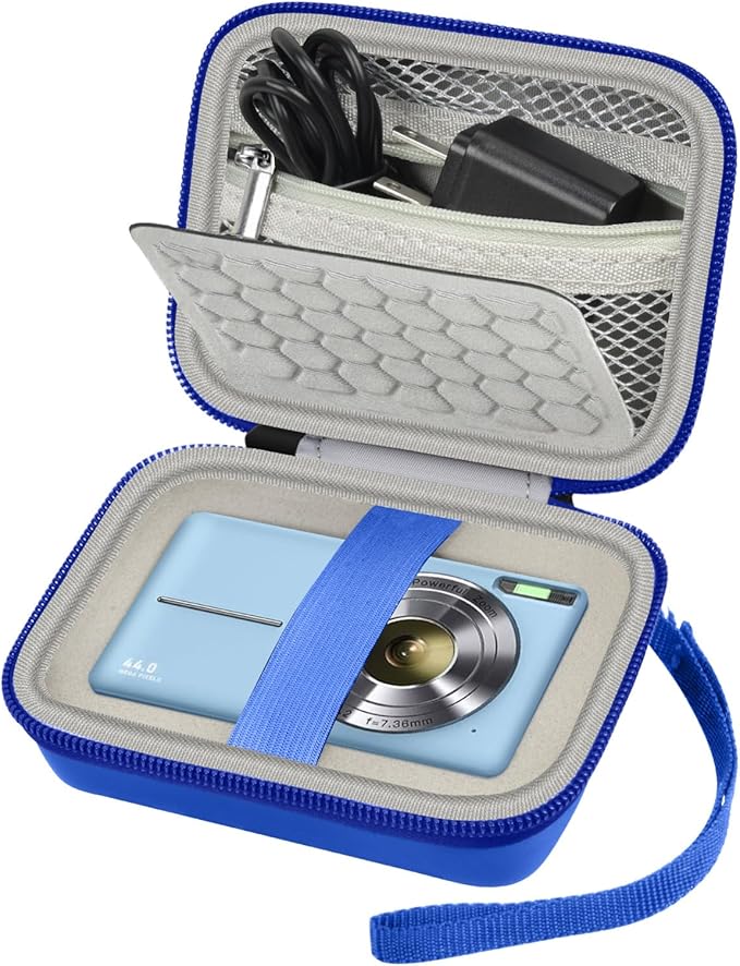 Carrying & Protective Case for Digital Camera, AbergBest 21 Mega Pixels 2.7" LCD Rechargeable HD/Kodak Pixpro/Canon PowerShot ELPH 180/190 / Sony DSCW800 / DSCW830 Cameras for Travel - Blue