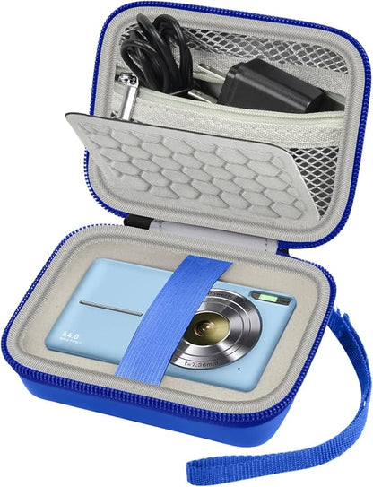 Carrying & Protective Case for Digital Camera, AbergBest 21 Mega Pixels 2.7" LCD Rechargeable HD/Kodak Pixpro/Canon PowerShot ELPH 180/190 / Sony DSCW800 / DSCW830 Cameras for Travel - Blue