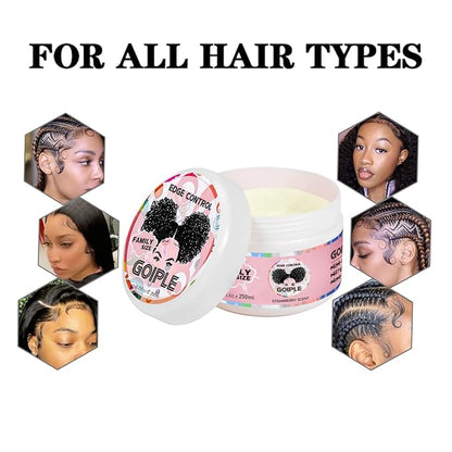 Goiple 8.25 OZ Edge Control Wax for Women, Non-greasy Edge Smoother, Hair Gel for All Hair Types, No Flaking, Extra Strong Hold Water-based Edge Stay Gel