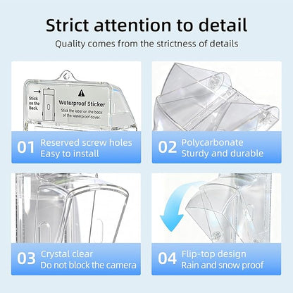 Dgyezhao Clear Outdoor Plastic Flip Doorbell Rain Cover,Camera Cover protector,weather shield Compatible doorbell accessories