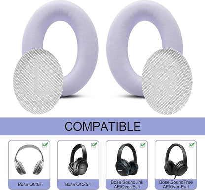 Premium Replacement Ear Pads for Bose QC35 & QC35ii Headphones Made by GEVO - Comfortable Adaptive Memory Foam and Extra Durable - Fits QuietComfort 35 & 35ii / SoundLink 1&2 AE | Chilled Lilac
