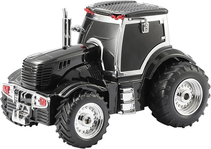 Tractor Head Bluetooth Speaker – unique Bluetooth car speaker with HD stereo, TWS pairing, LED party lights, portable wireless outdoor speaker, car model decoration, and a great gift for men(Black)
