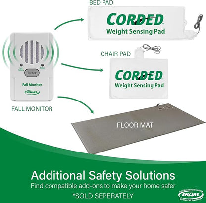Smart Caregiver Fall Prevention Monitor and Weight Sensing Chair Pad - Alerts Caregiver When They Get Up from Chair - Chair Exit Alert for Elderly - 1 Year Warranty