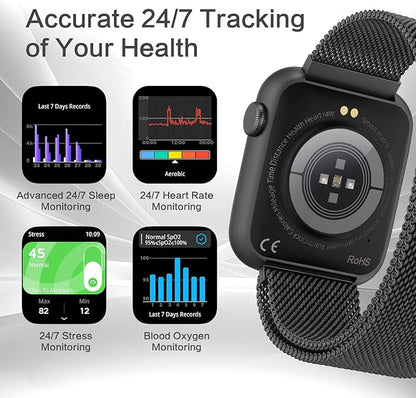Smart Watches for Men Blood Pressure, DA GPT AI Waterproof Smartwatch, 1.9" AMOLED Display, 24/7 Heart Rate, Blood Oxygen, Stress Sleep Monitor, 123 Sports Fitness Tracker, Compatible Android and iOS