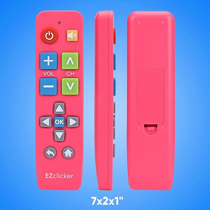 Samsung Replacement TV Remote Compatible with Samsung TV's ONLY (Pink) Big Button TV Remote Control, Simplified and Easy to Use (2xAAA Batteries not Included)