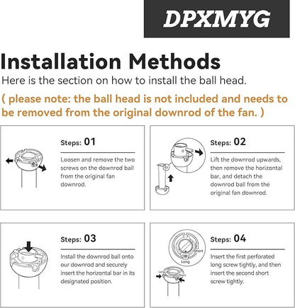 DPXMYG 36 inch Ceiling Fan Downrod with Extension Cord, 3 FT White Downrod for Ceiling Fan, 1 inch Outside Diameter, Ceiling Fan Boom Suitable for a Wide Range of Fans (White, Not Threaded)
