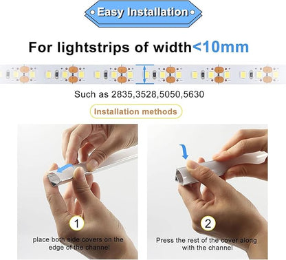 VST 20pack 3.3ft LED Channel, V Shape Led Diffuser Channel, LED Aluminum Channel System with Milky Cover, End Caps and Mounting Clips, Aluminum Profile for LED Strip Light Very Easy Installation