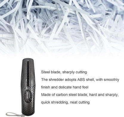 Fafeicy Portable Electric Paper Shredder 4mm Shredding 2 Sheet Capacity USB Powered for Office and Home Use Compact Design with Carbon Fiber Color
