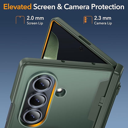 Oneagle Magnetic for Samsung Galaxy Z Fold 7 Case Built in Screen Protector Translucent [Fit for MagSafe] [S Pen Holder Slot] [Hinge Protection] MIL-Grade Shockproof Matte Case for Galaxy Z Fold 7