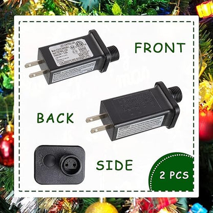 SIGANDG 24V 7.2W LED Transformer Replacement Class 2 Power LED Controller with 8 Modes Supply for Christmas String Light Inflatable Decorations IP44 Waterproof Low Voltage Transformer(2 Pcs)