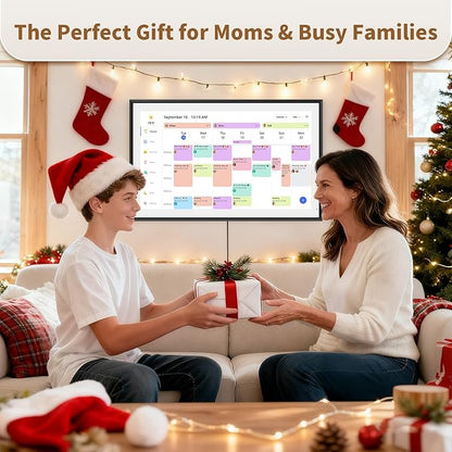Canupdog 21.5 Inch Digital Calendar, WiFi Smart Electronic Calendar & Chore Chart, 1920x1080P IPS Touch Screen HD Display for Family Schedules, Streamline Household Organization, Christmas Gifts for Women Mom