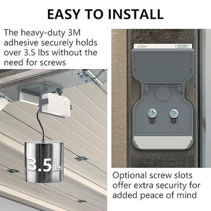 Garage Door Bracket for Ring Alarm Contact Sensor 2nd Gen – Gray Mount with Snap Clip & Screws – Secure Fit, Easy Install, Ring Compatible Accessory (1-Pack, Sensor Not Included)