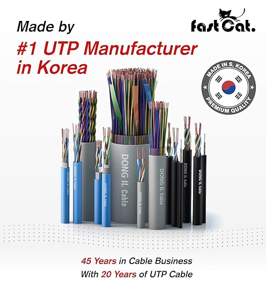 fast Cat. Speaker Wire 16 Guage 2C, UL Listed & CMR/CL3R-FT4 Rated - Speaker Cable w/PVC Jacket, 100% Oxygen-Free Pure Bare Copper - (65) HighFlex 16 Guage Wire - in-Wall Use-500ft Bulk Cable, Black