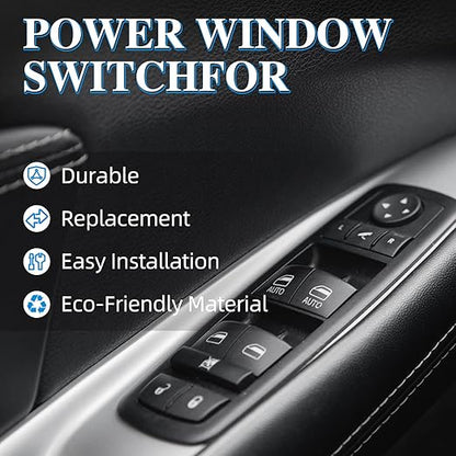 WUANGKI Power Control Window Switch | Front Driver Side | 8+3 Pins | Compatible with 2012 Chrysler 300 Dodge 2011-2012 Journey 2016-2018 Ram 1500 2500 3500 19-21 Ram 1500, 19-21 Classic OE# 56046826AE