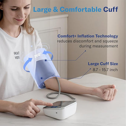 Alcedo Blood Pressure Monitor for Home Use, Automatic Digital BP Machine with Large Cuff for Upper Arm (Black Backlit Screen)