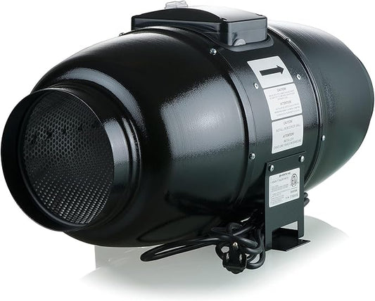 VENTS-US TT Silent M 200 – 8" Inline Duct Fan Includes Double-speed Switch with thermal overload protection – UV Resistant, Quiet Operation, Up to 473 CFM