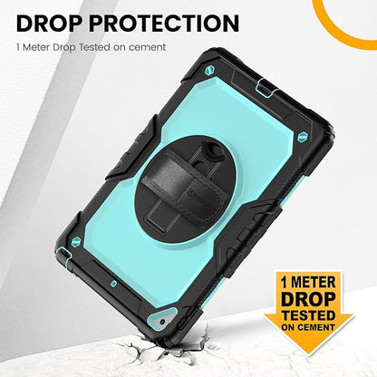 Timecity for iPad Air 3/ Pro 10.5 Inch Case, 360° Rotating Stand, Pencil Holder, Shockproof with Screen Protector & Shoulder Strap - Heavy Duty Protection Case for iPad Air 3rd Gen - Light Blue