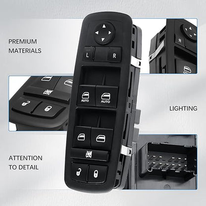 WUANGKI Power Window Master Control Switch | Front Driver Side | 9+3 Pins | Compatible with 2010-2012 Dodge Ram 1500 2500 3500 | OE# 4602863AB | Window Buttons