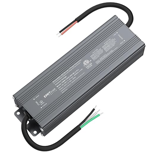 EMITEVER 200W Triac Dimmable LED Driver,Power Supply,AC 120V to DC 24V Transformer,Compatible with Lutron and Leviton Dimmers,for LED Lighting,ETL Certified