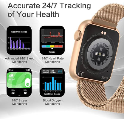 2025 Smart watches for Women with Blood Pressure Monitor, 1.9" AMOLED DA GPT AI Voice Smartwatch, 24/7 Heart Rate Stress Sleep Monitor,123 Sports Modes, IP68 Waterproof Fitness Tracker for Android iOS