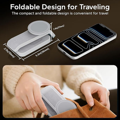 Eazpower 3 in 1 Foldable Wireless Travel Charging Station for MagSafe, Nightstand Magnetic Charger Stand for iPhone 17 16 15 14 Pro Max, Charging Dock with Night Light for Apple Watch/AirPods (White)