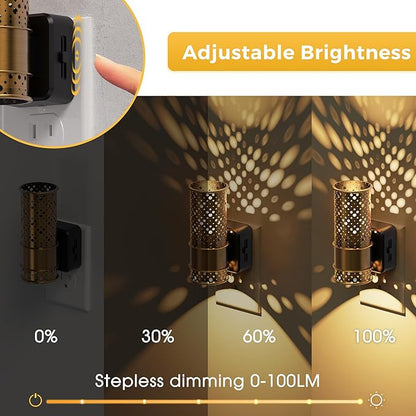 L LOHAS LED Night Light, 2 Pack Dimmable Night Lights Plug into Wall, Vintage Nightlight with Light Sensor, Soft White, 0-100LM Plug in Aesthetic Night Light for Adults Bathroom Hallway Gift