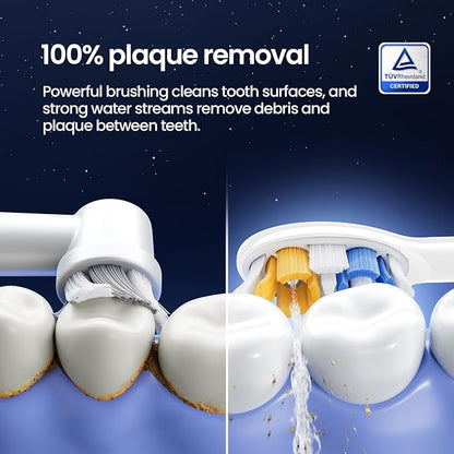 Soocas NEOS II - Electric Toothbrush with Water Flosser, Sonic Electric Toothbrush for Adults, Cordless Water Flosser for Travel, Portable Oral Irrigator, Up to 100% Plaque Removal, Pearl White