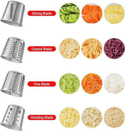 Slicer & Shredder Attachment for Kitchen Aid Stand Mixers, with 2.8IN Large Feed Chute, Oversized Cheese Grater Accessories with 4 Food Grade Blades, 304 Stainsless Steel, Dishwasher Safe