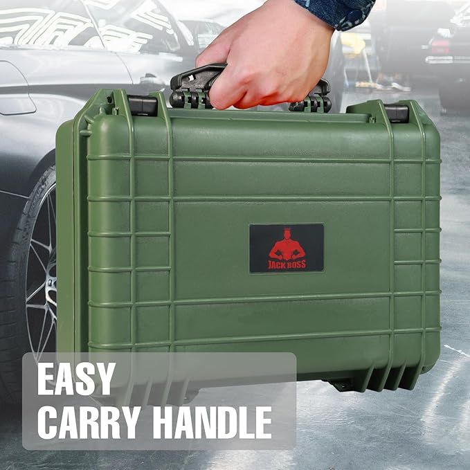 18x 13.8x 8 Inch Hard Case, Portable Weather Waterproof Protective Camera Case with Customizable Foam, Fit Use of Drones, Camera, Equipments Green