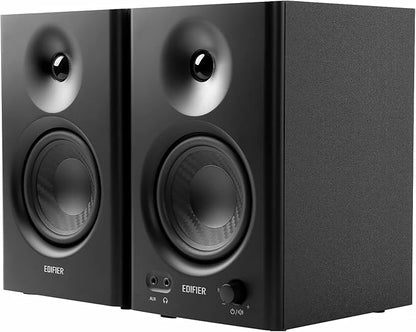 Edifier MR4 Powered Studio Monitor Speakers, 4" Active Near-Field Reference Speaker - Black (Pair)